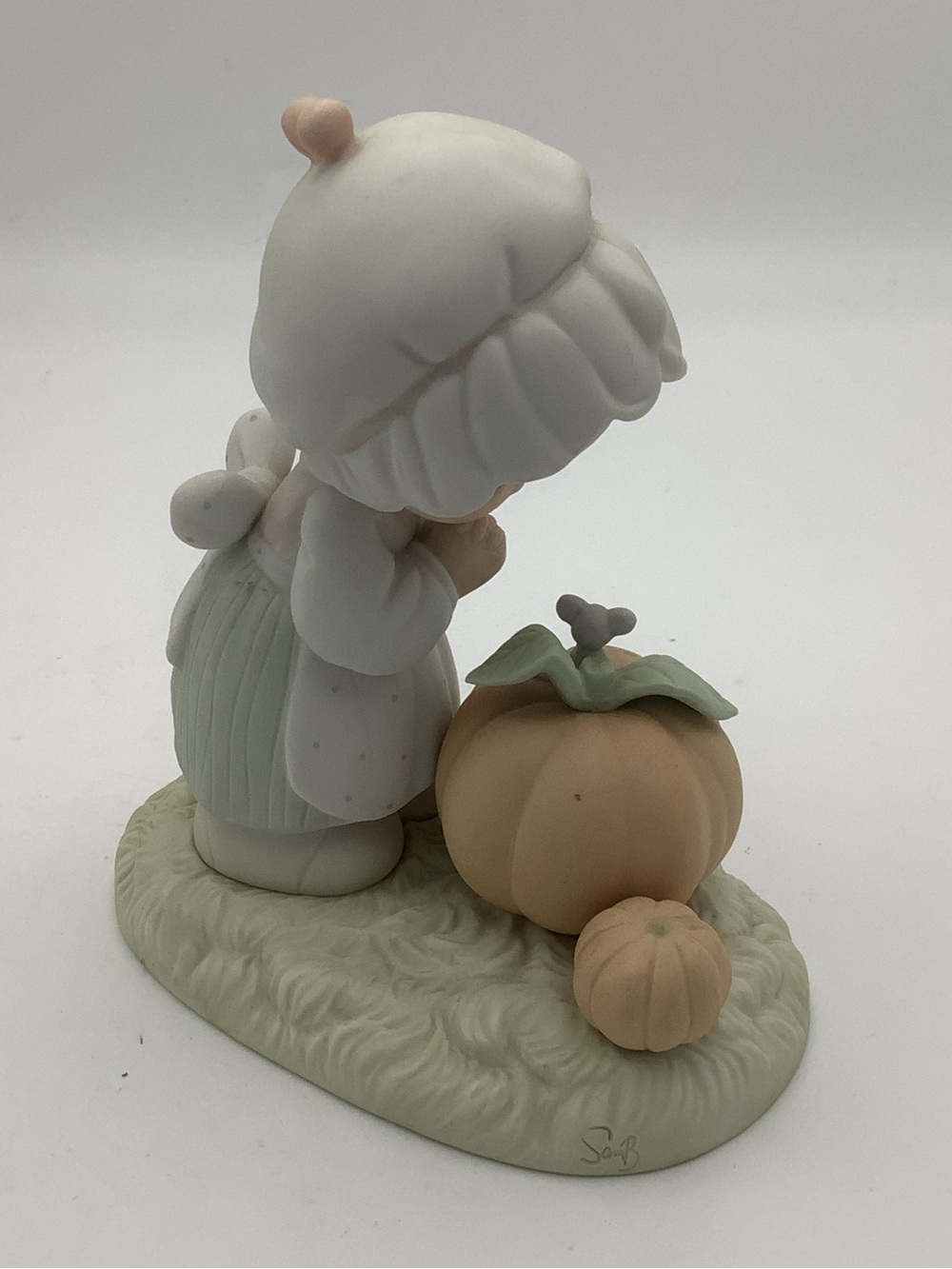 1988 Precious Moments October Girl Figurine with Pumpkin - Picture 6 of 11